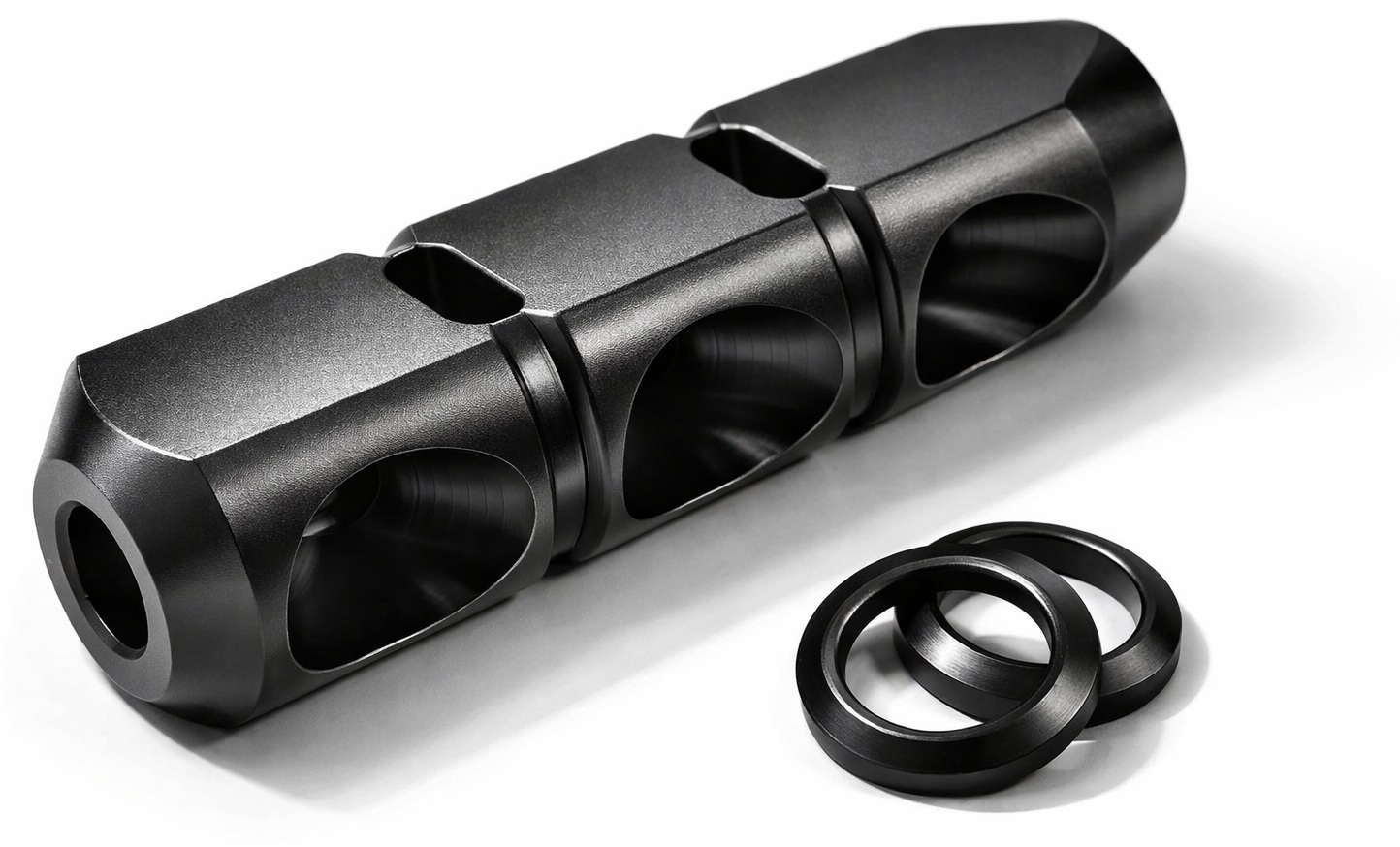 Kompensator, hamulec wylotowy do ar15 i grota: zestaw z podkładkami zgniatalnymi