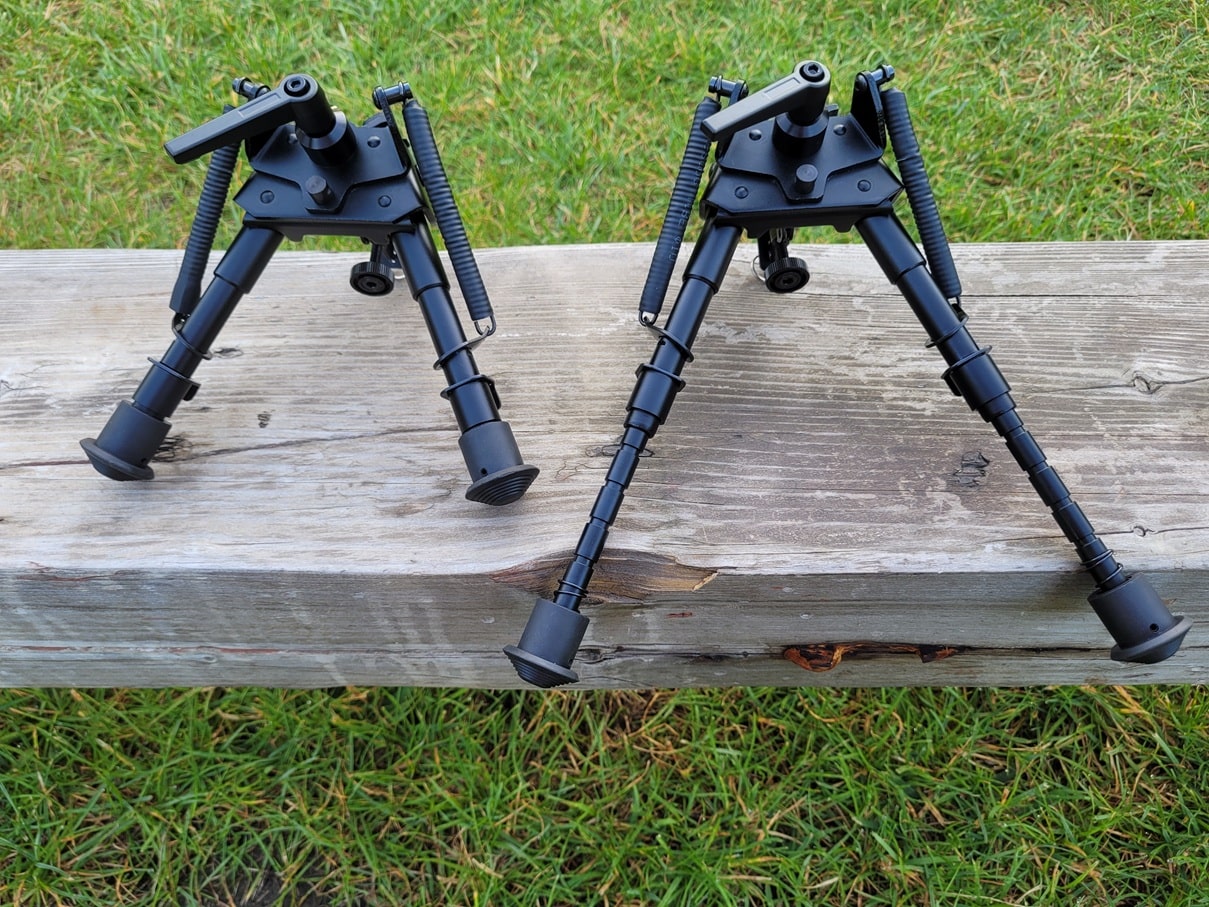 Bipod na szynę M-LOK do AR-15 rozłożony i złożony Bipod na szynę M-LOK do AR-15 - rozłożony i złożony