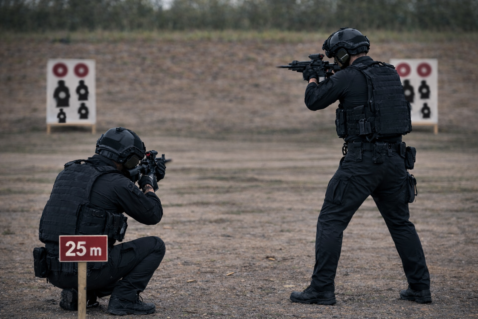 Tarcze strzeleckie podczas treningu policji i wojska- strzelanie z AR15