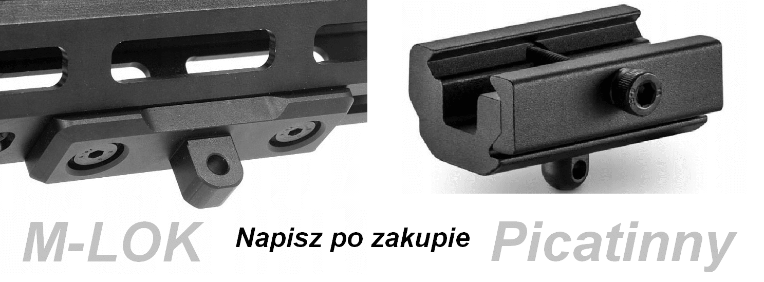 Montaż bipodu Venox: szyna picatinny i adapter M-LOK