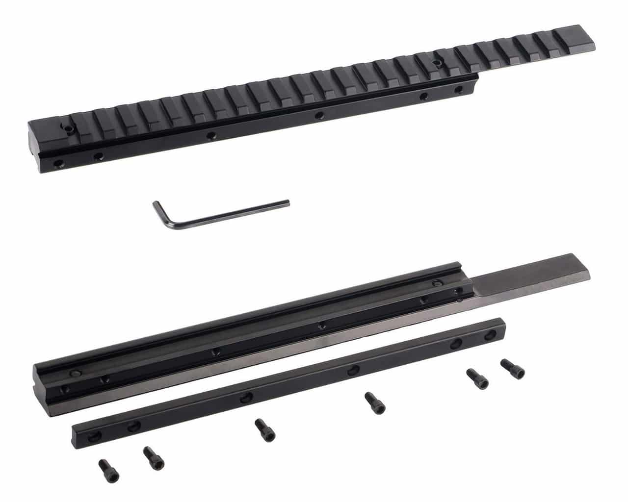 Przejściówka, redukcja szyny 11mm na 20mm/picatinny: widok na rozłożoną szynę