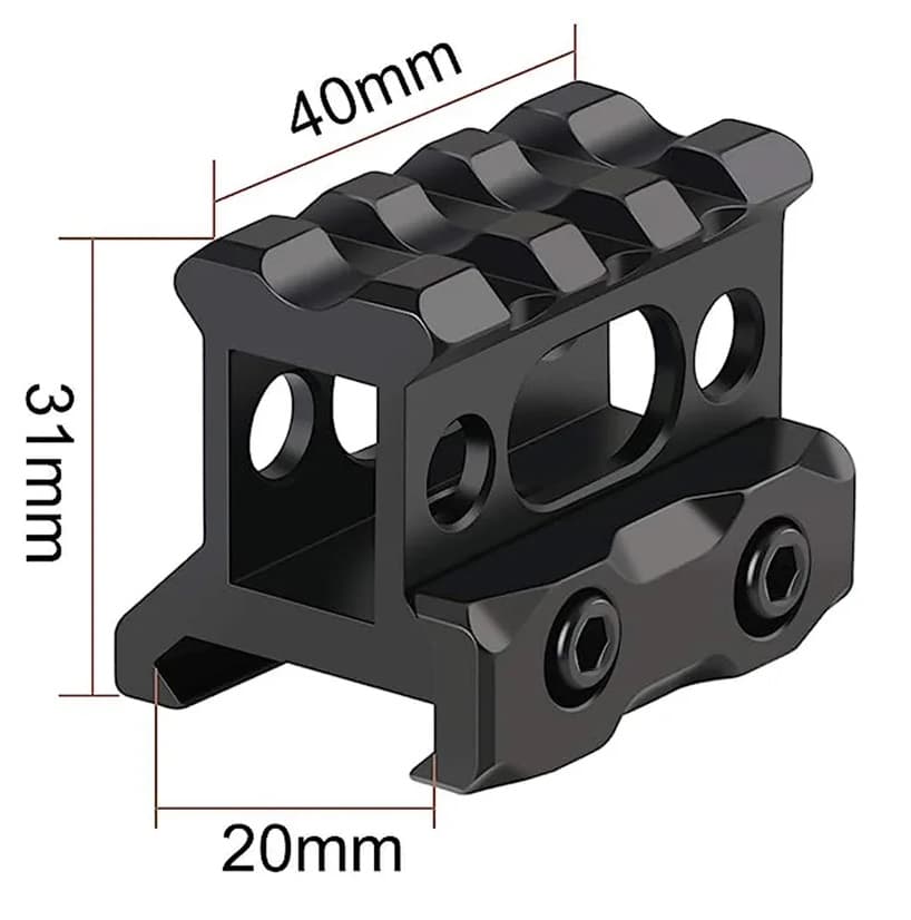 podwyższenie szyny picatinny, RIS o 3cm do kolimatora: wymiary