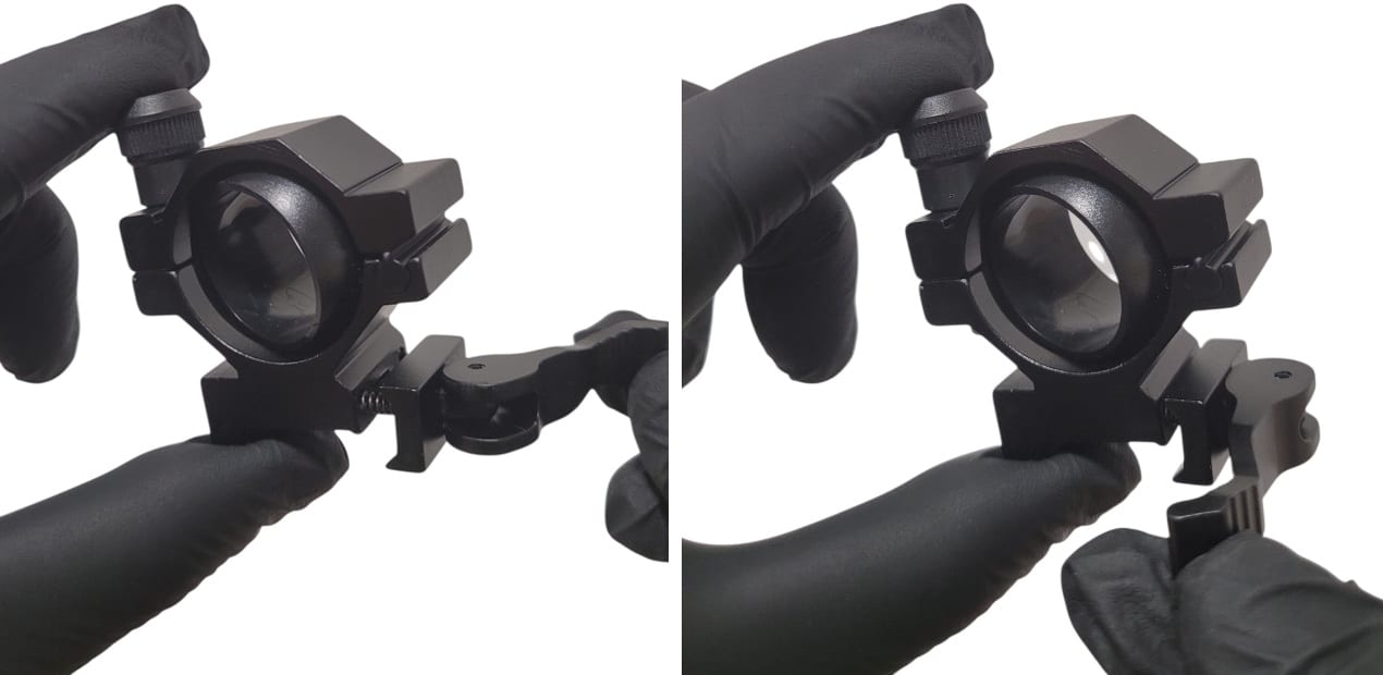 dźwignia QD na montażu iluminatora Regulowany montaż iluminatora podczerwieni, latarki - funkcja dźwigni szybkiego montażu QD