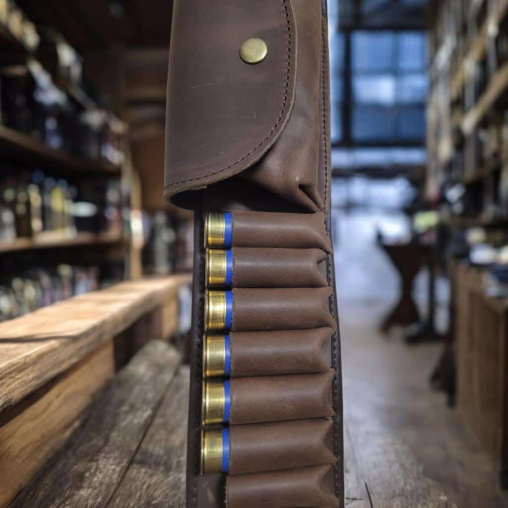 pas myśliwski z ładownicą do amunicji śrutowej/ breneka skórzany