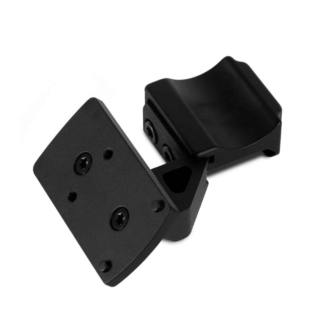 Montaż kolimatora 45 stopni do AR-15, widok z boku na szynie Picatinny