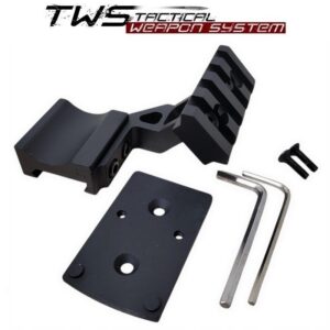 Montaż kolimatora Offset 45 stopni Picatinny / RMR do broni AR15/ GROT- widok na zestaw