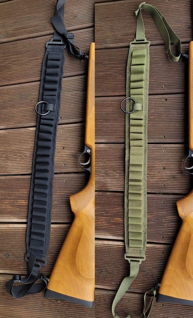 pas nośny z ładownicą do strzelby 12GA: czarny oraz zielony