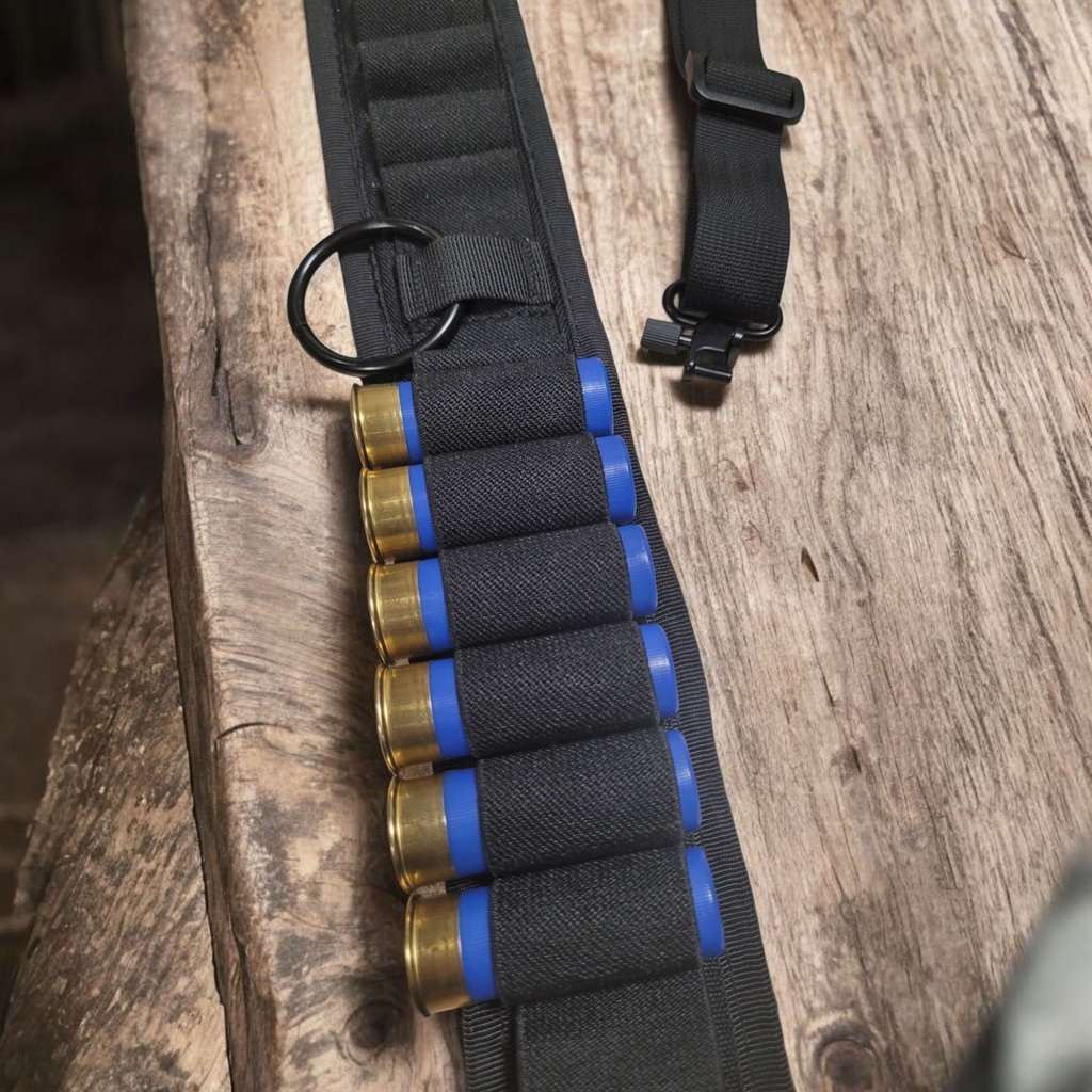 kieszenie na amunicję 12/70 i 12/76 ( 12ga) w pasie do broni dwupunktowy pas nośny na ramię: szczelne kieszenie na amunicję 12/70 i 12/76 ( 12ga)