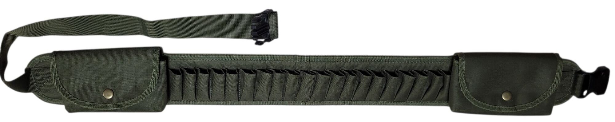 pas do broni na biodro z ładownicą na amunicje śrutową 12GA, breneka, myśliwski Pas do broni na biodro z ładownicą na amunicję śrutową 12GA – widok pasa rozciągniętego