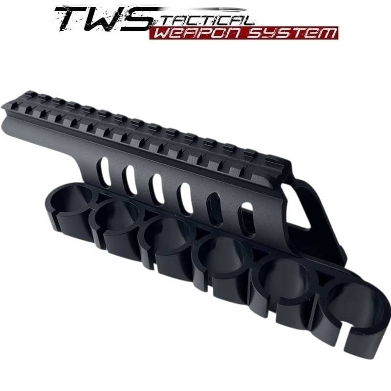 Boczna ładownica Side Saddle z szyną Picatinny do Remington 870 i 1100 – widok z boku