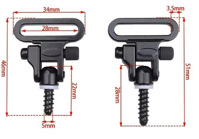 Bączki do broni szybki montaż QD 25 mm – wymiary i konstrukcja stalowa