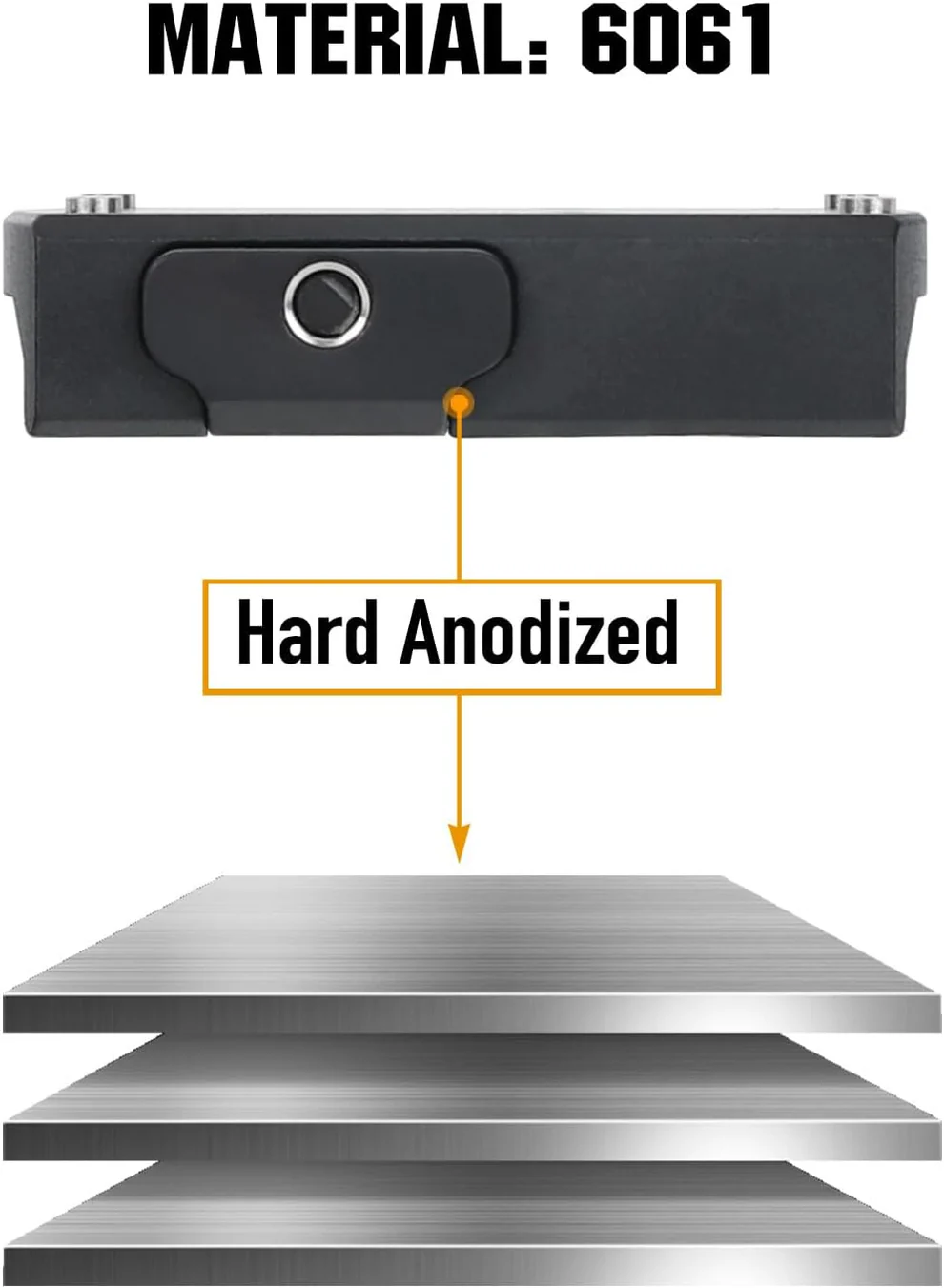 Aluminiowy adapter Picatinny do kolimatora Docter Footprint – twarda anodowana powierzchnia 6061