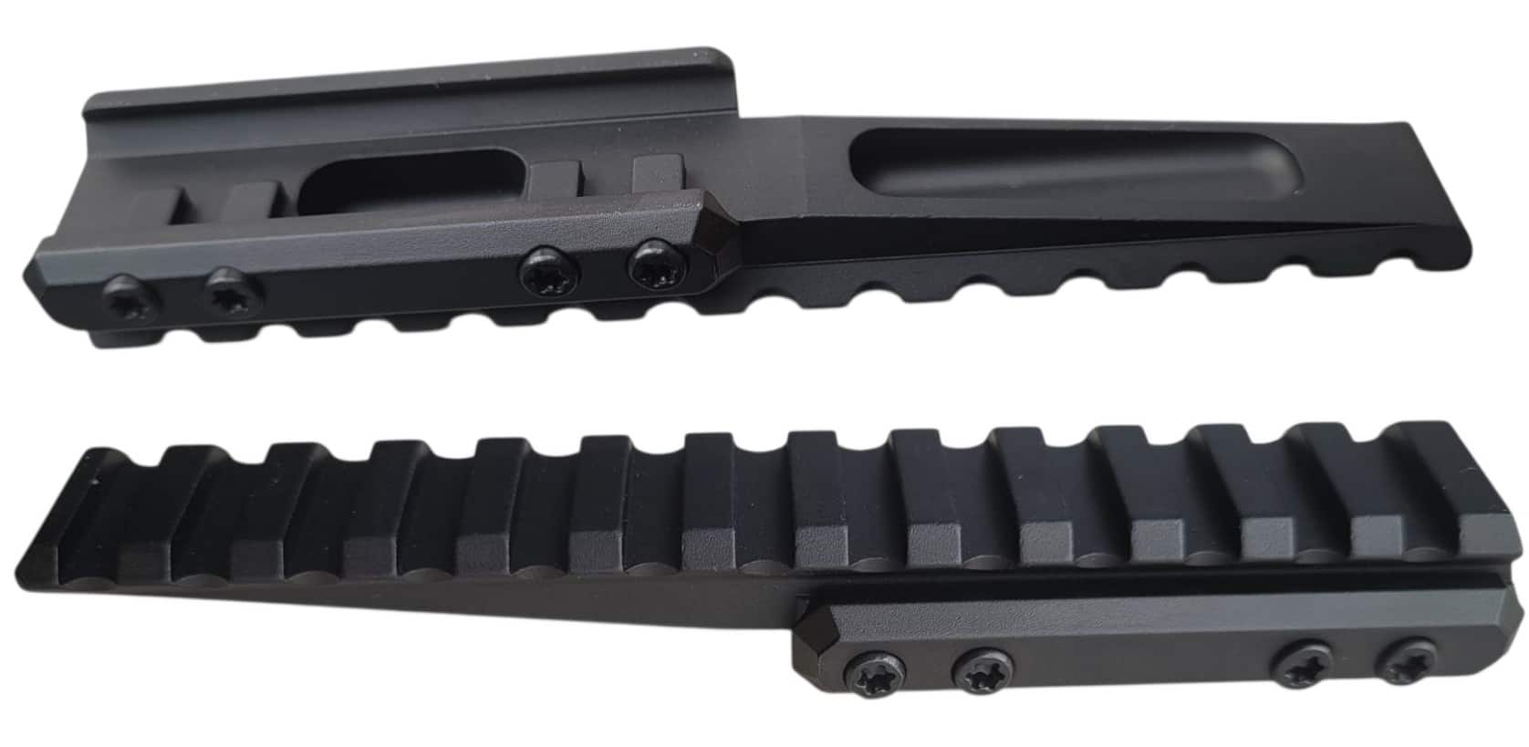 podwyższenie szyny Picatinny pod kolimator o 13 mm – detal śrub montażowych