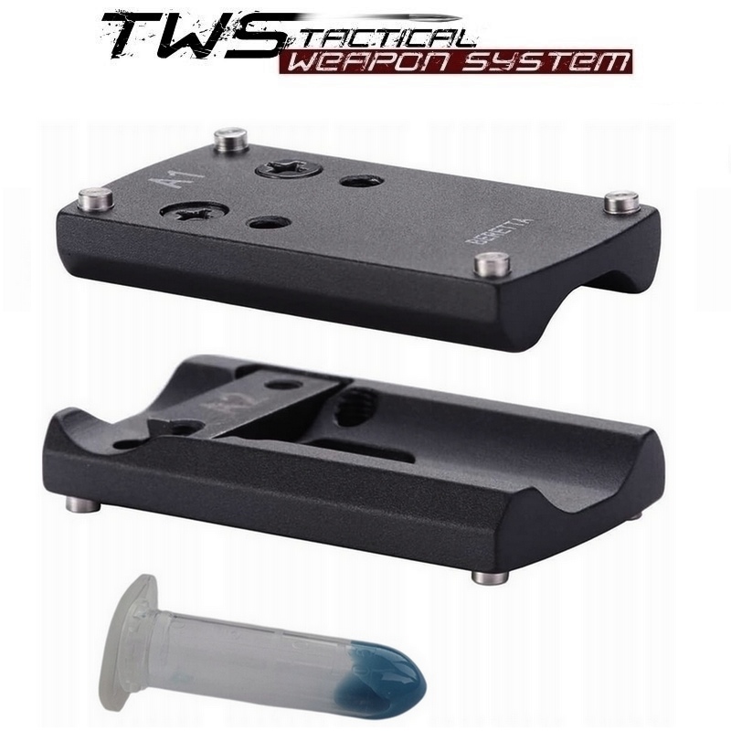 Montaż na szczerbinkę w pistolecie Beretta FS kolimatora Docter Noblex