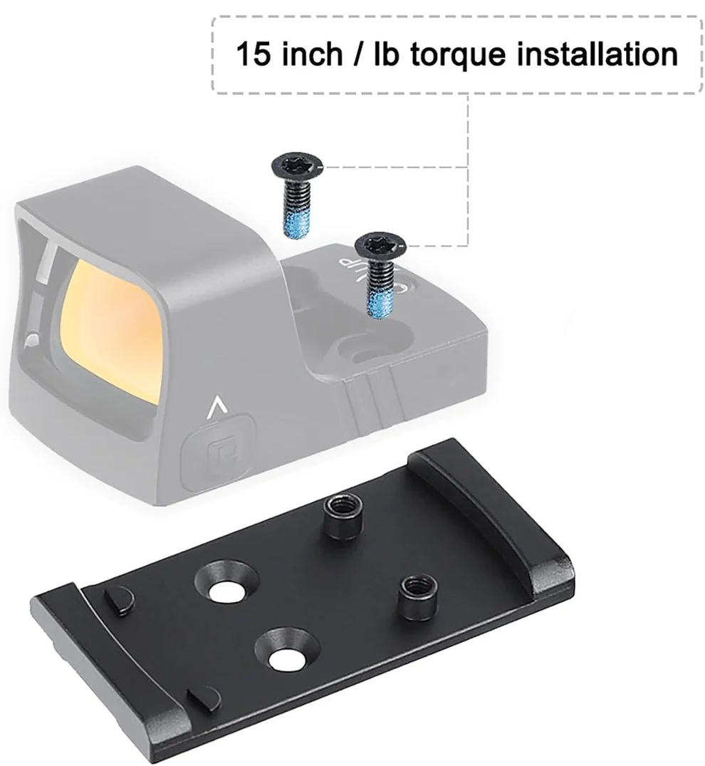 Płytka adaptera RMSc do Glock MOS – precyzyjne frezowanie CNC i podniesione trzpienie montażowe