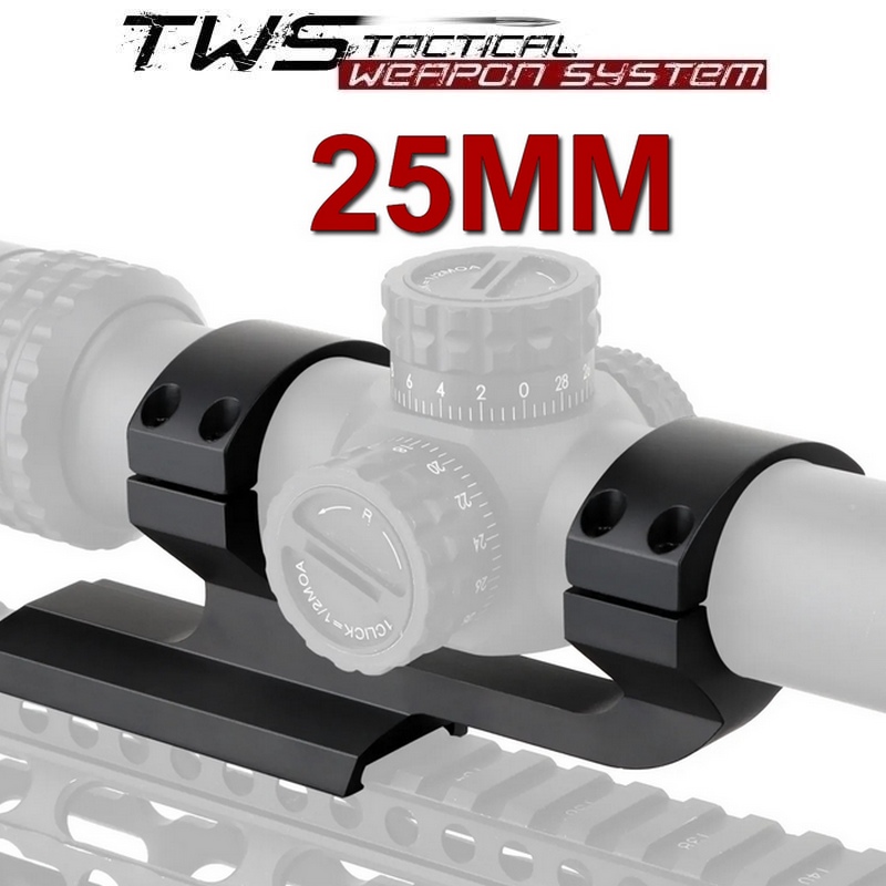 Montaż do lunety 1 cal, 25mm na szynę Picatinny - widok na karabinie AR15