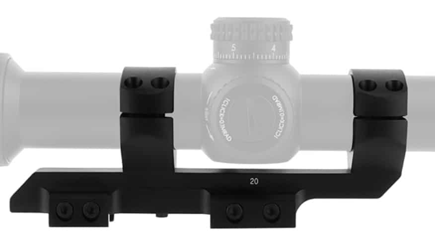 Montaż na szynę Picatinny: widok z lunetą 30mm