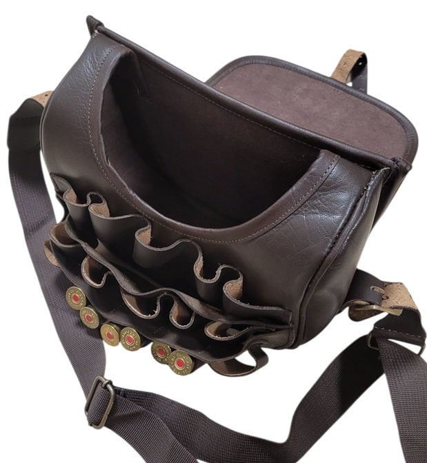 torba myśliwska na ramię - widok z góry na ładownice 12ga