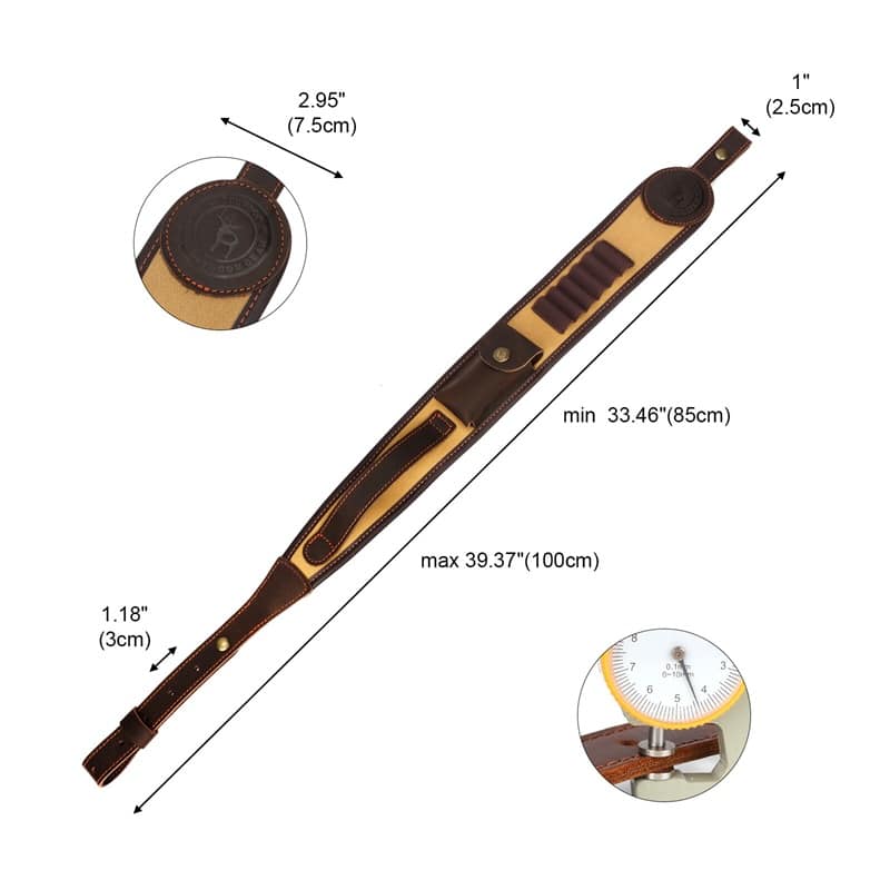 pas do broni wymiary regulowana długość 85-100 cm