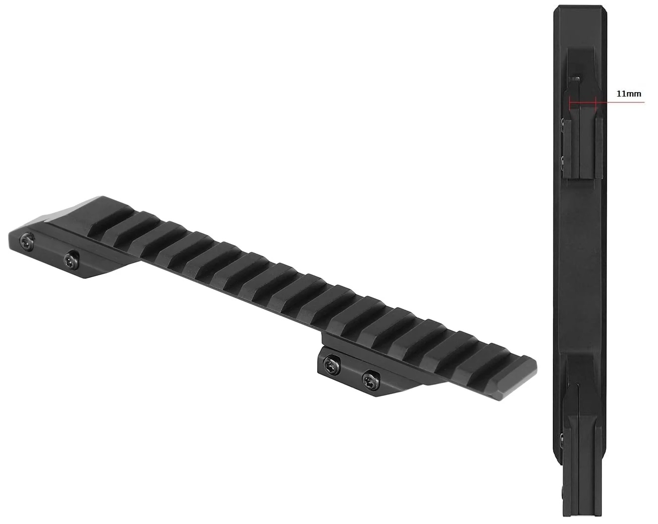 Adapter Picatinny 20 mm do szyny 11 mm Dovetail umożliwiający montaż lunety