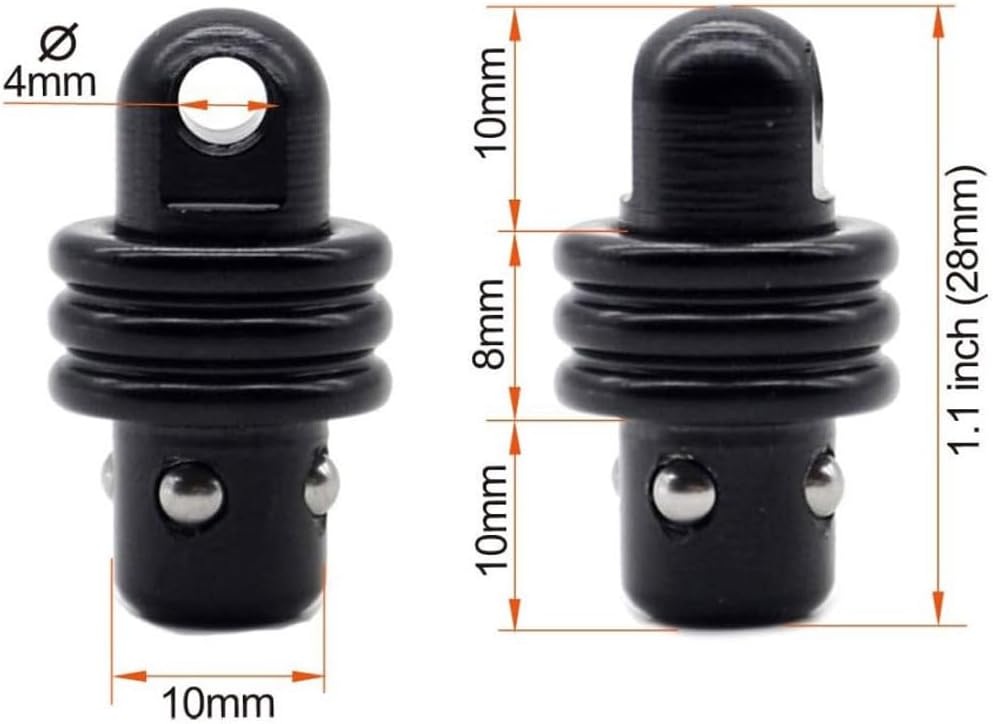 Adapter gniazda QD Flush CAP do montażu Bipodu, bączek - wymiary