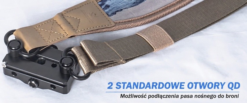 Adapter Picatinny do Arca-Swiss z dwoma gniazdami QD do podłączenia pasa nośnego