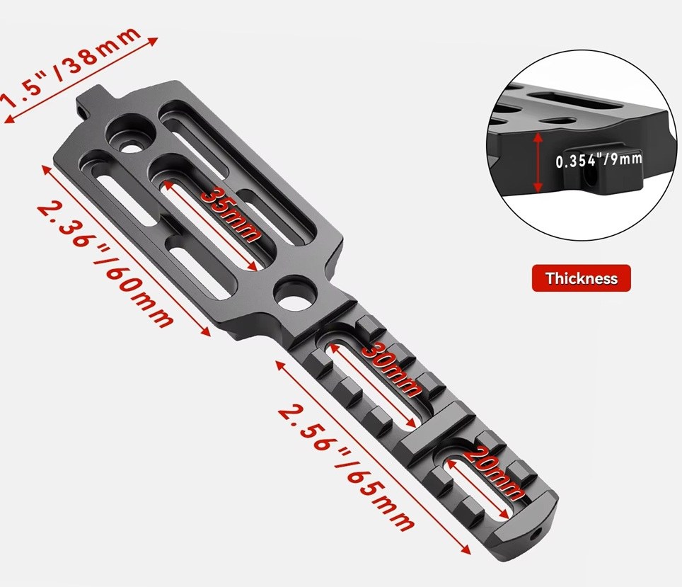 Przykręcany Adapter ARCA Swiss Picatinny z wymiarami