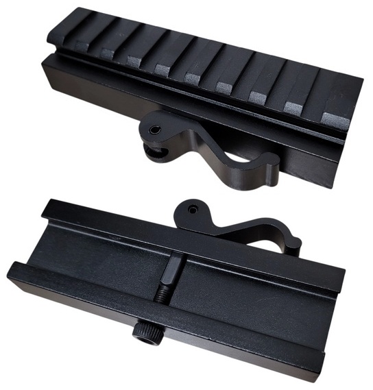 Adapter QD do szyny Picatinny - widok z dwóch stron