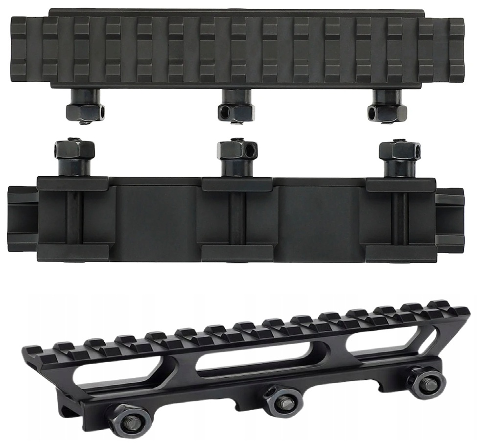 Podwyższenie szyny Picatinny 20 mm 145 mm – aluminiowy riser 14 slotów