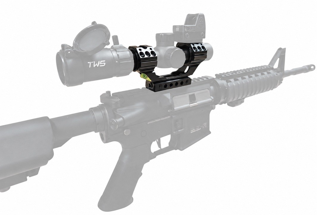 Montaż lunety 25,4 mm i 30 mm na karabinku AR15 z dodatkowym kolimatorem