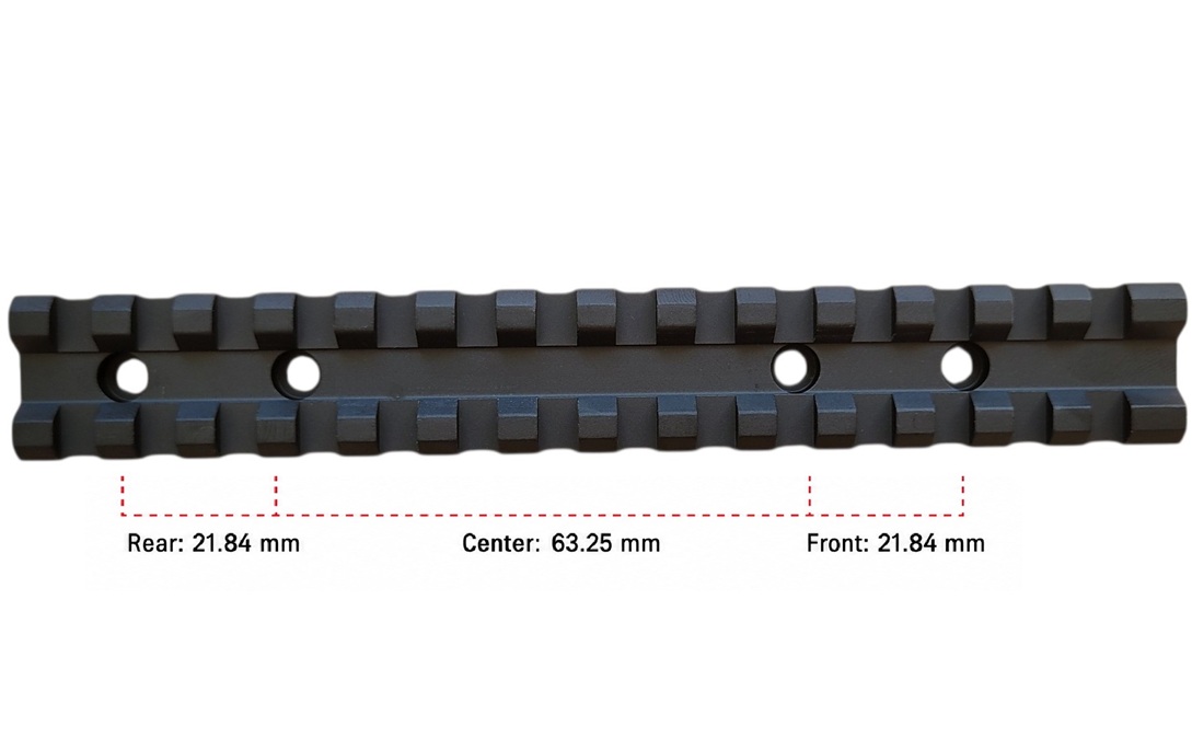 Szyna Picatinny Winchester SXP Defender 1300: rozstaw otworów